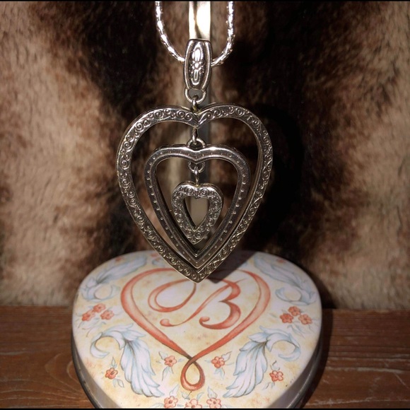BRIGHTON SILVER TRIO HEART NECKLACE - Picture 5 of 7